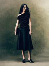 画像をギャラリービューアに読み込む, Black Wool Pleated Skirt