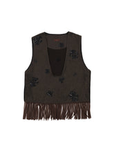 画像をギャラリービューアに読み込む, Umber Embroidery Fringe Vest