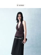 Load image into Gallery viewer, Black Cozy Halterneck Top