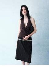 Load image into Gallery viewer, Black Cozy Halterneck Top