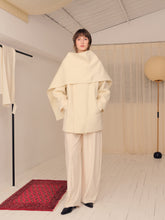 将图片加载到图库查看器,Ivory Wool Cozy Cap Coat