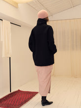 将图片加载到图库查看器,Black Wool Knot Collar Coat