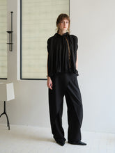 Load image into Gallery viewer, Black Silk Wool Layered Pants