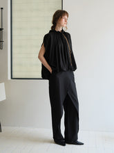 Load image into Gallery viewer, Black Silk Wool Layered Pants
