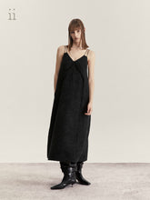 Load image into Gallery viewer, Charcoal Wool Geometry Slip Dress