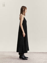 Load image into Gallery viewer, Charcoal Wool Geometry Slip Dress