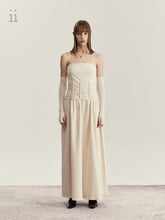 Load image into Gallery viewer, Wheat Strapless Dress (Gloves included)