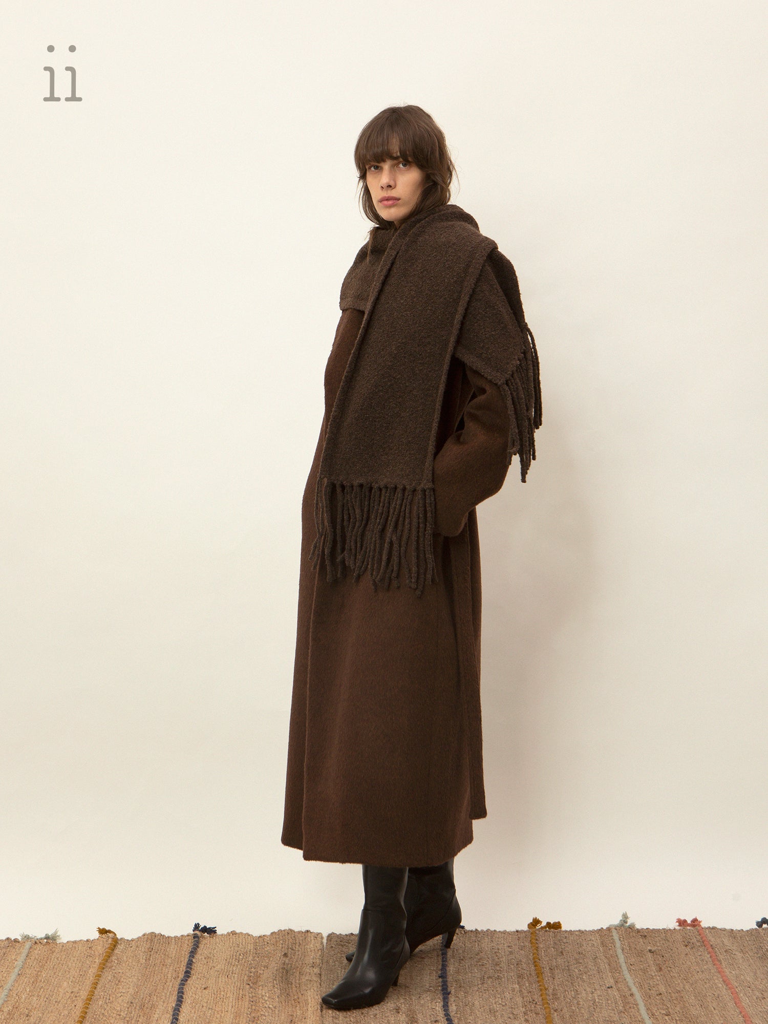 CristaSeya Maxi over coat with scarf - ジャケット・アウター