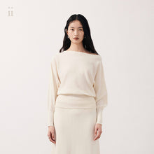 Load image into Gallery viewer, Ivory Drop-shoulder Cashmere Top
