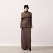 Load image into Gallery viewer, Smoky Brown Cashmere Midi Skirt
