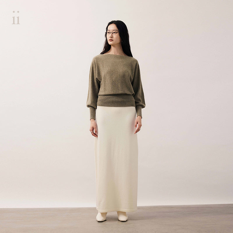 Sage Drop-shoulder Cashmere Top