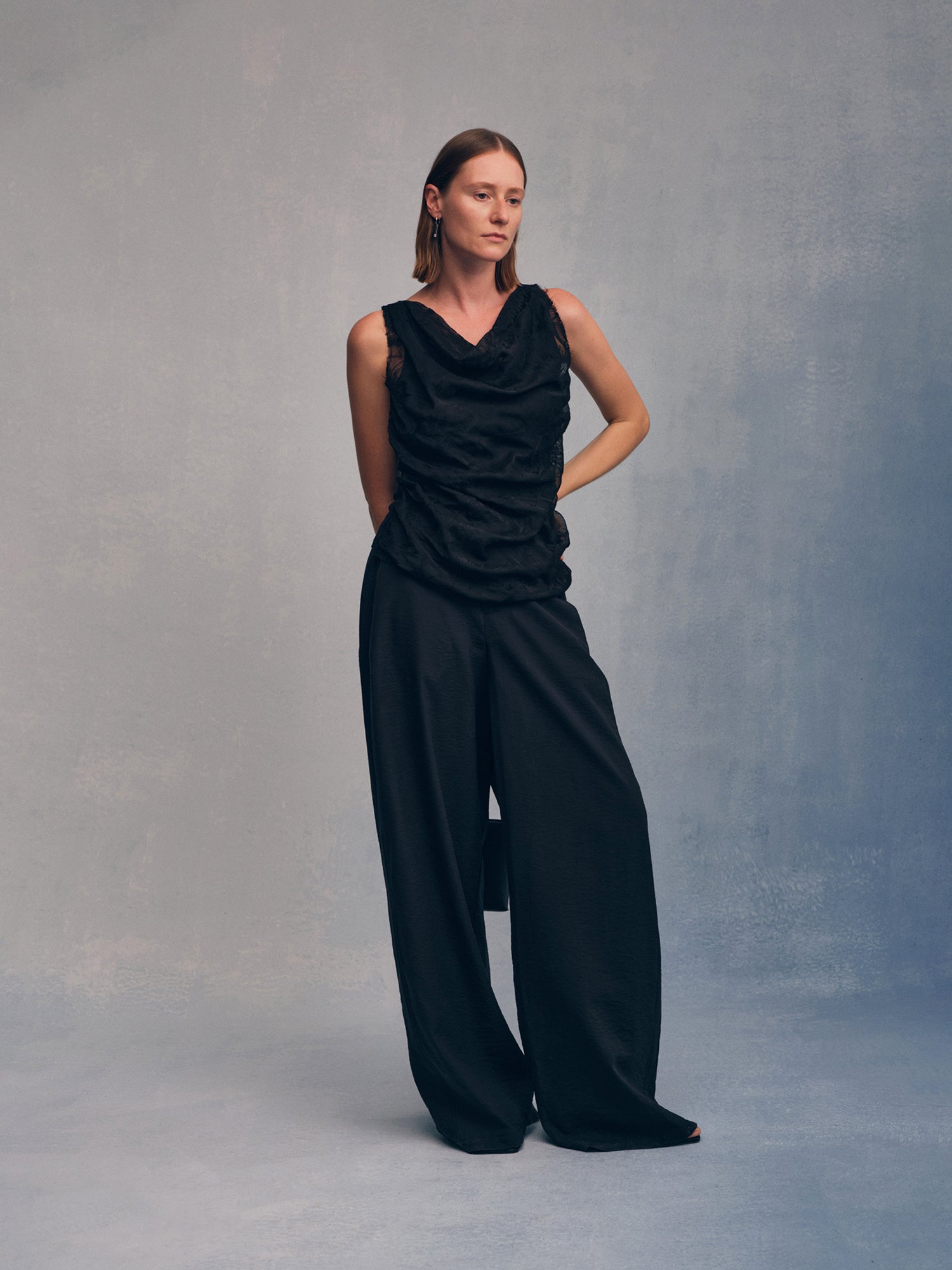black silk dress pants EJ Samuel Black Satin Pants PS02 30 / 44