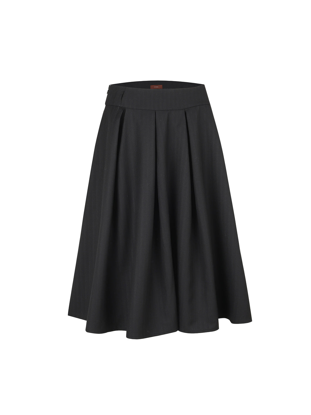 Black Wool Pleated Skirt