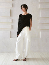 将图片加载到图库查看器，Black Wool Scarf Top
