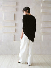将图片加载到图库查看器，Black Wool Scarf Top

