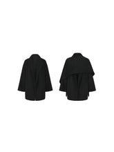 Загрузить изображение в средство просмотра галереи, Black Wool Silk Cozy Cap Coat
