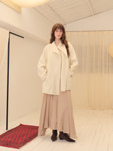将图片加载到图库查看器，Ivory Wool Cozy Cap Coat
