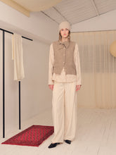 画像をギャラリービューアに読み込む, Oat Cashmere Tie-up Knit Top
