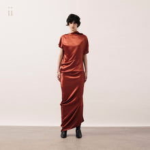 Load image into Gallery viewer, Black Tea Satin Zoe Dress
