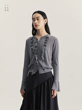 Load image into Gallery viewer, Stone Ruffle Cardigan
