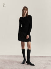 Load image into Gallery viewer, Black Wrap Knit Top
