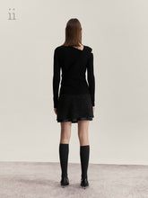 Load image into Gallery viewer, Black Wrap Knit Top
