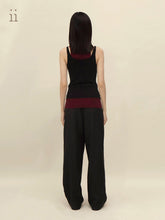 Load image into Gallery viewer, Black/Black Tea Layerd Tank Top
