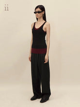 Load image into Gallery viewer, Black/Black Tea Layerd Tank Top
