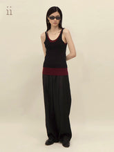 Load image into Gallery viewer, Black/Black Tea Layerd Tank Top
