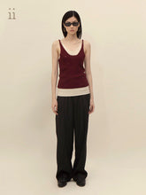 Load image into Gallery viewer, Rice Paper / Black Tea Layerd Tank Top
