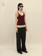 Load image into Gallery viewer, Rice Paper / Black Tea Layerd Tank Top
