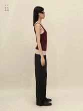 Load image into Gallery viewer, Rice Paper / Black Tea Layerd Tank Top
