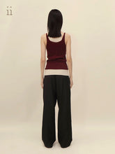 Load image into Gallery viewer, Rice Paper / Black Tea Layerd Tank Top
