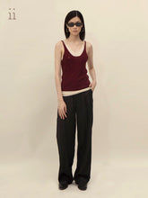 Load image into Gallery viewer, Rice Paper / Black Tea Layerd Tank Top
