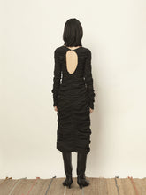 Load image into Gallery viewer, Ink Pleated Hollow Dress
